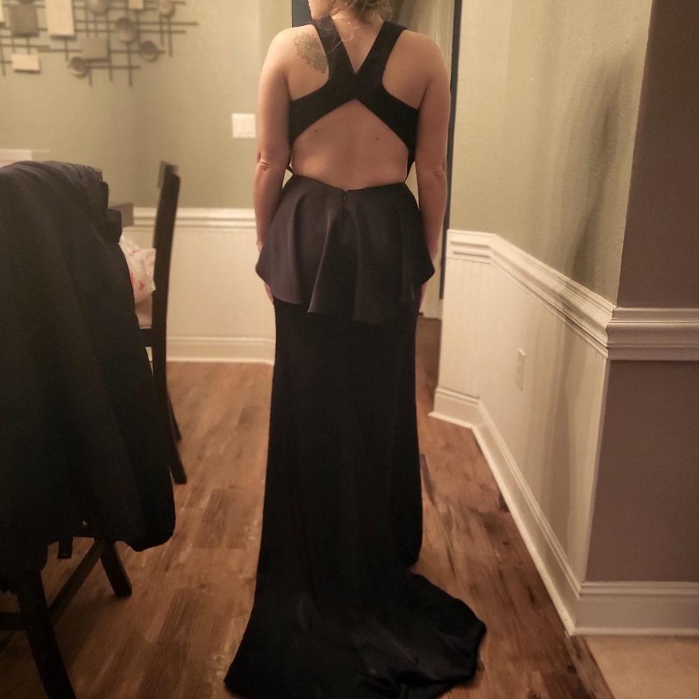 ALYCE PARIS BLACK Vneck Plunge Fromal Dress Size 6